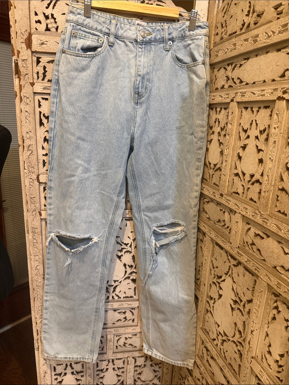 Princess Polly Light Blue Distressed Boyfriend Jeans